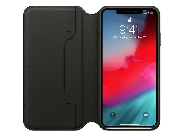 apple iphone xs max leather folio