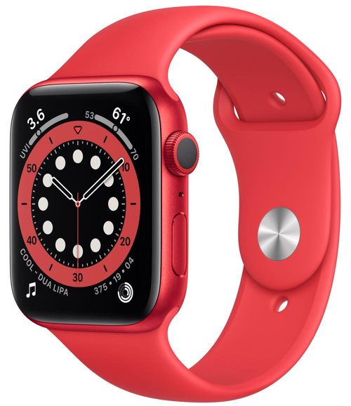 APPLE Watch Series 6 GPS, 44mm PRODUCT(RED) Aluminium Case with PRODUCT(RED) Sport Band - Regular-Zdjęcie-0